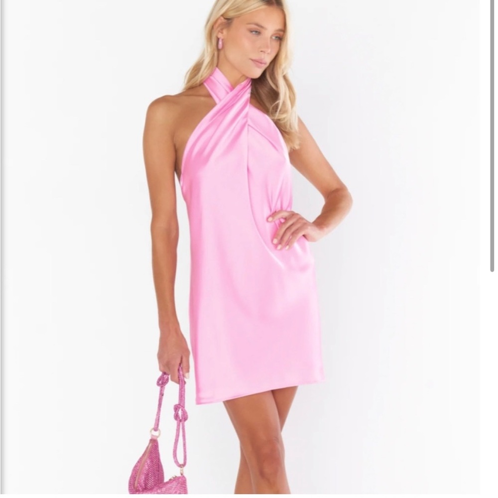 Show Me Your MuMu Elegant Pink Halter Dress
